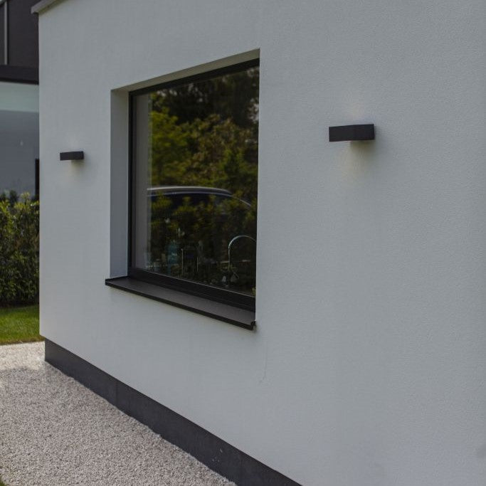 Lutec 5602734118 GEMINI IP54 E27 Outdoor Wall Light - Dark Grey (Lamp Not Included)
