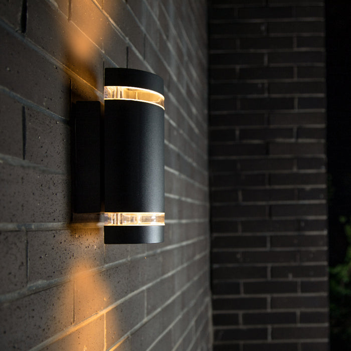 Lutec 5604011012 FOCUS IP44 GU10 Outdoor Up/Down Wall Light - Matt Black (Lamp Not Included)