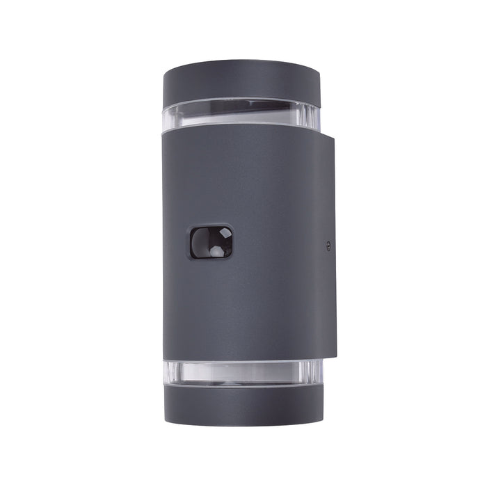 Lutec 5604014118 FOCUS IP44 GU10 Outdoor Up/Down Wall Light with PIR - Anthracite Grey (Lamp Not Included)
