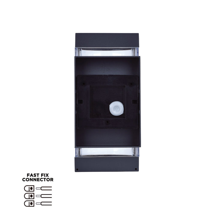 Lutec 5604014118 FOCUS IP44 GU10 Outdoor Up/Down Wall Light with PIR - Anthracite Grey (Lamp Not Included)