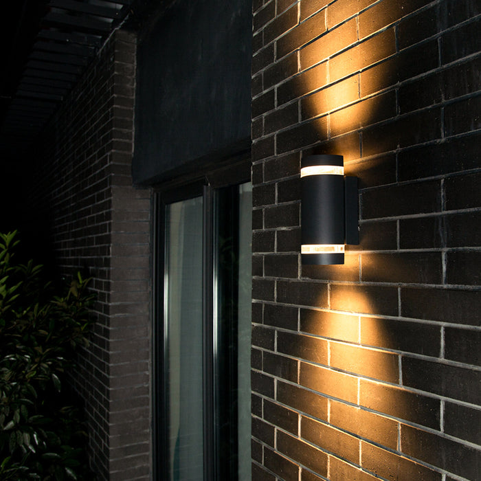 Lutec 5604023012 FOCUS IP44 GU10 Outdoor Up/Down Wall Light with Photocell - Matt Black (Lamp Not Included)