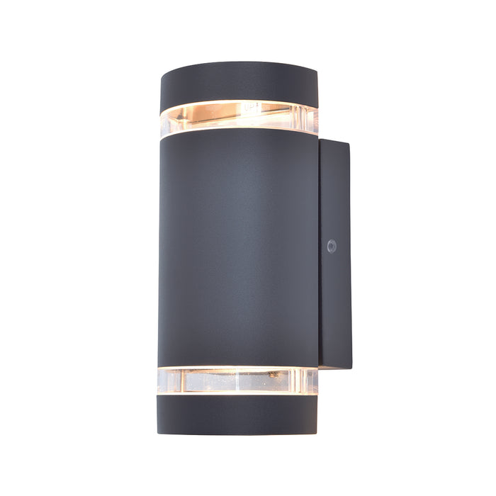 Lutec 5604023118 FOCUS IP44 GU10 Outdoor Up/Down Wall Light with Photocell - Anthracite Grey (Lamp Not Included)