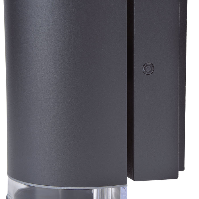 Lutec 5604023118 FOCUS IP44 GU10 Outdoor Up/Down Wall Light with Photocell - Anthracite Grey (Lamp Not Included)