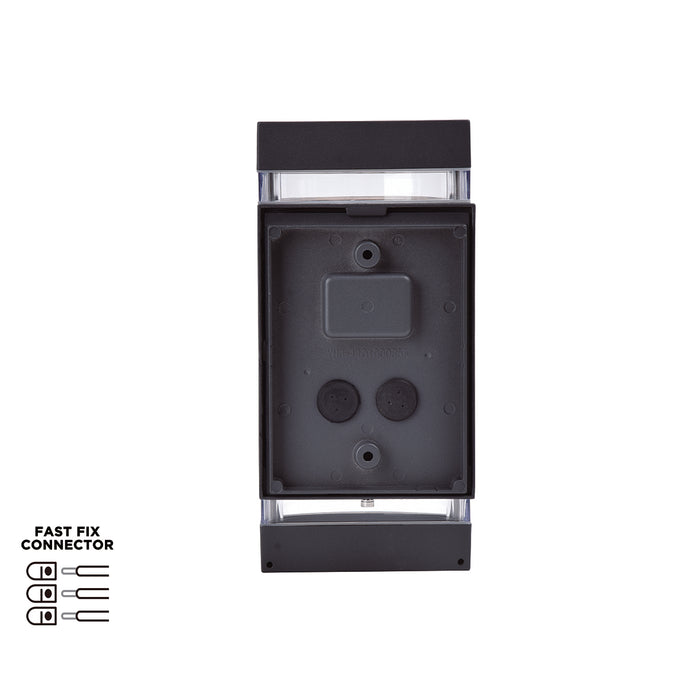 Lutec 5604023118 FOCUS IP44 GU10 Outdoor Up/Down Wall Light with Photocell - Anthracite Grey (Lamp Not Included)