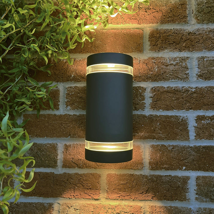 Lutec 5604023118 FOCUS IP44 GU10 Outdoor Up/Down Wall Light with Photocell - Anthracite Grey (Lamp Not Included)