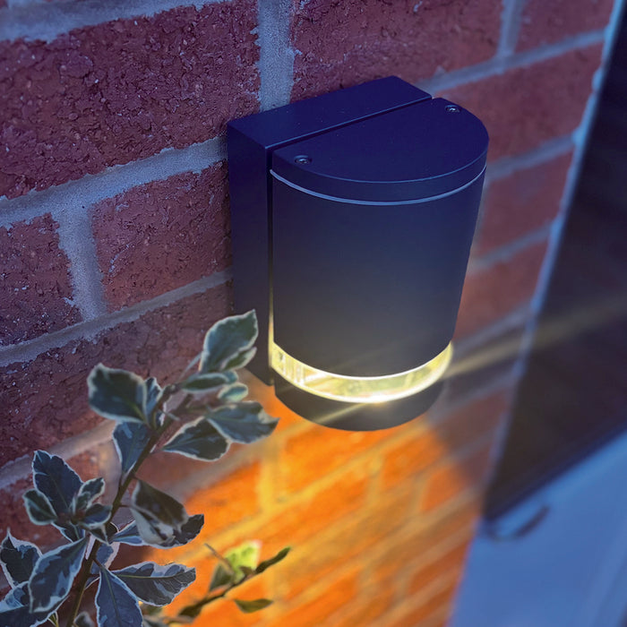 Lutec 5604101118 FOCUS IP44 GU10 Outdoor Down Wall Light - Anthracite Grey (Lamp Not Included)