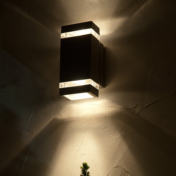 Lutec 5605013118 FOCUS 8.3W IP44 LED Outdoor Up/Down Wall Light 4000K - Dark Grey