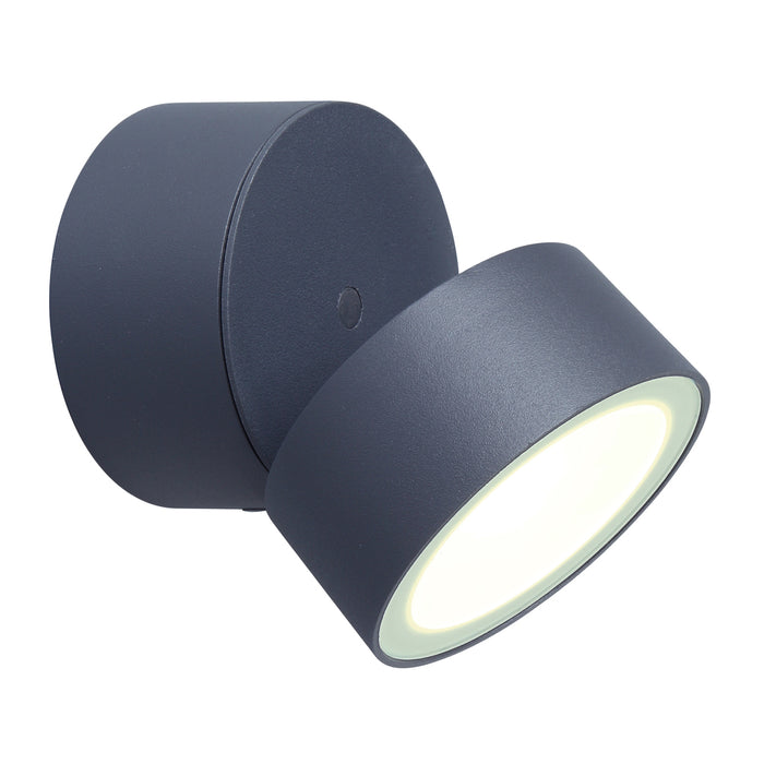Lutec 5626001118 TRUMPET 9.5W IP54 LED Outdoor Adjustable Wall Light 4000K - Dark Grey