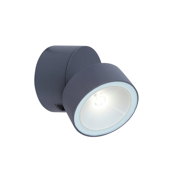 Lutec 5626101125 TRUMPET 5.7W IP54 LED Outdoor Adjustable Wall Light 4000K - Dark Grey
