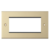 Selectric 5M-18 5M 4 Aperture Euro Media / Data Plate - Satin Brass