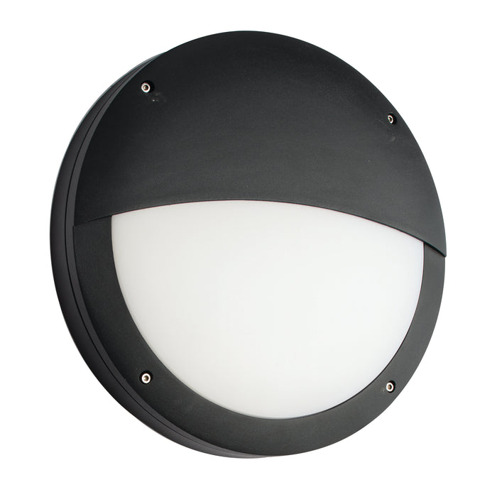 Saxby 61648 Luik eyelid casing IP65 18W Textured black paint & opal pc 18W LED module (SMD 3030) CCT - westbasedirect.com