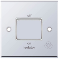 Selectric 7MPRO-308 7M-PRO 10AX 3 Pole Fan Isolator Switch - Polished Chrome, White Insert