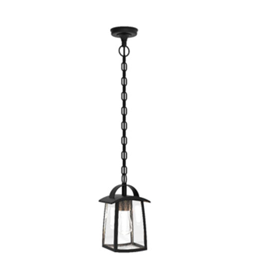 Lutec 6273601012 KELSEY IP44 E27 Outdoor Pendant Light with Clear Glass - Matt Black (Lamp Not Included)