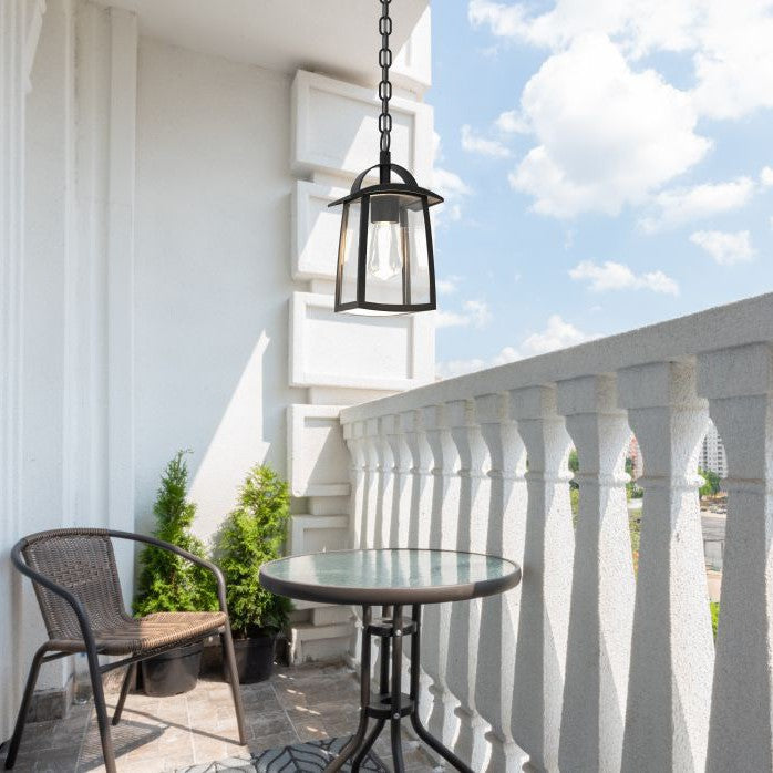 Lutec 6273601012 KELSEY IP44 E27 Outdoor Pendant Light with Clear Glass - Matt Black (Lamp Not Included)