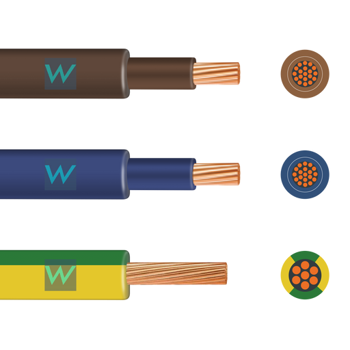 5m Flexi Meter Tails Pack 19-Strand 25mm Brown/Brown & Blue/Blue 6181YF & 16mm Green/Yellow 6491X - 5m - westbasedirect.com