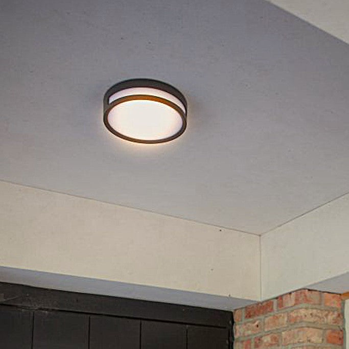 Lutec 6382201012 ROLA 11.6W IP54 LED Wall or Ceiling Light 3000K - Matt Black