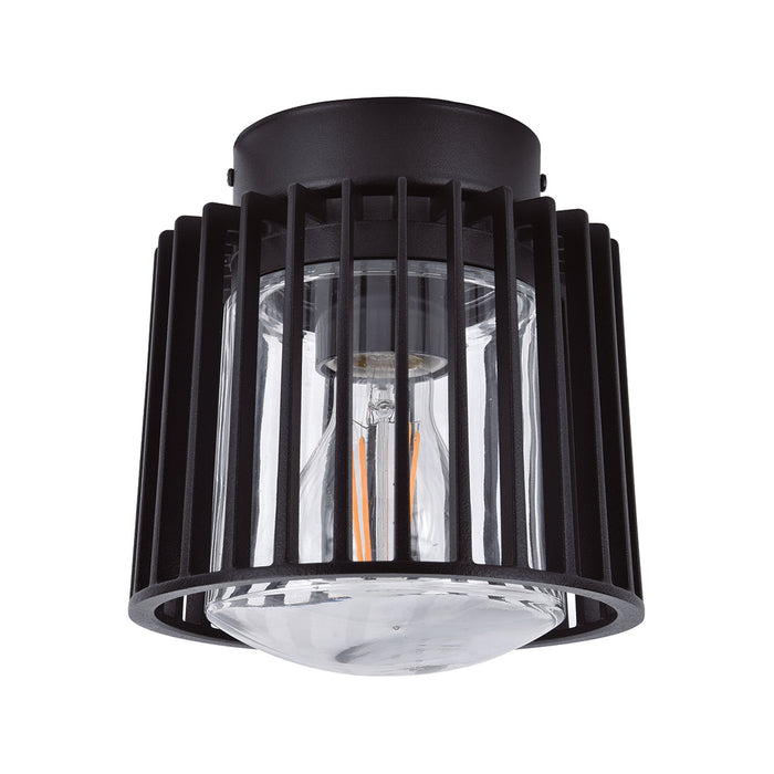 Lutec 6397501012 SHYNE IP54 E27 Outdoor Ceiling Light - Matt Black (Lamp Not Included)