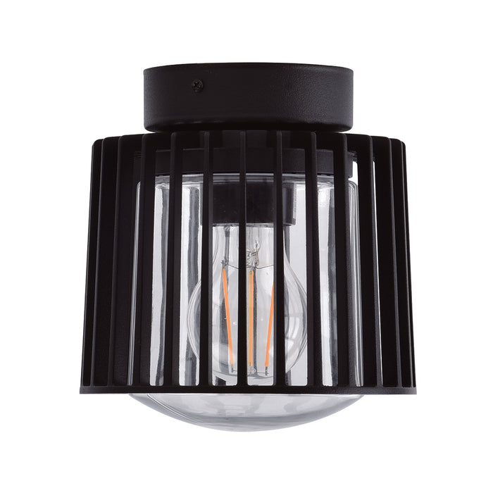 Lutec 6397501012 SHYNE IP54 E27 Outdoor Ceiling Light - Matt Black (Lamp Not Included)