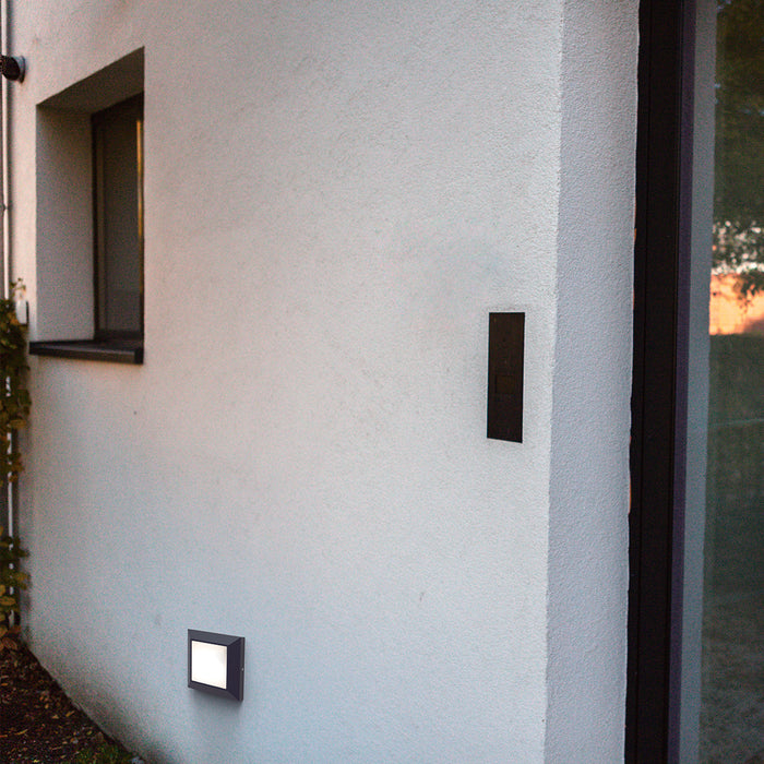 Lutec 6402101118 HELENA 4.5W IP54 LED Surface Mounted Square Brick Light 4000K - Dark Grey