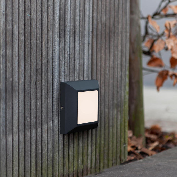 Lutec 6402105012 HELENA 4.1W IP54 LED Surface Mounted Square Brick Light 3000K - Matt Black