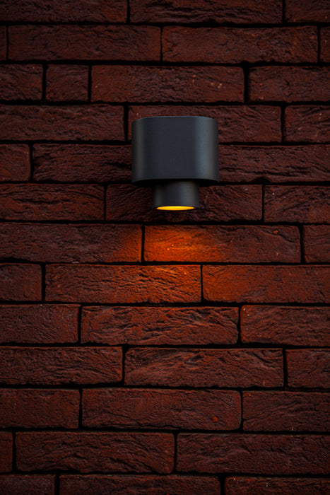 Lutec 6604001118 CYPRES IP44 GU10 Outdoor Down Wall Light c/w Adjustable Head - Anthracite Grey (Lamp Not Included)