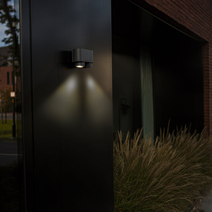 Lutec 6604003118 CYPRES IP44 GU10 Outdoor Twin Down Wall Light c/w Adjustable Heads - Anthracite Grey (Lamp Not Included)