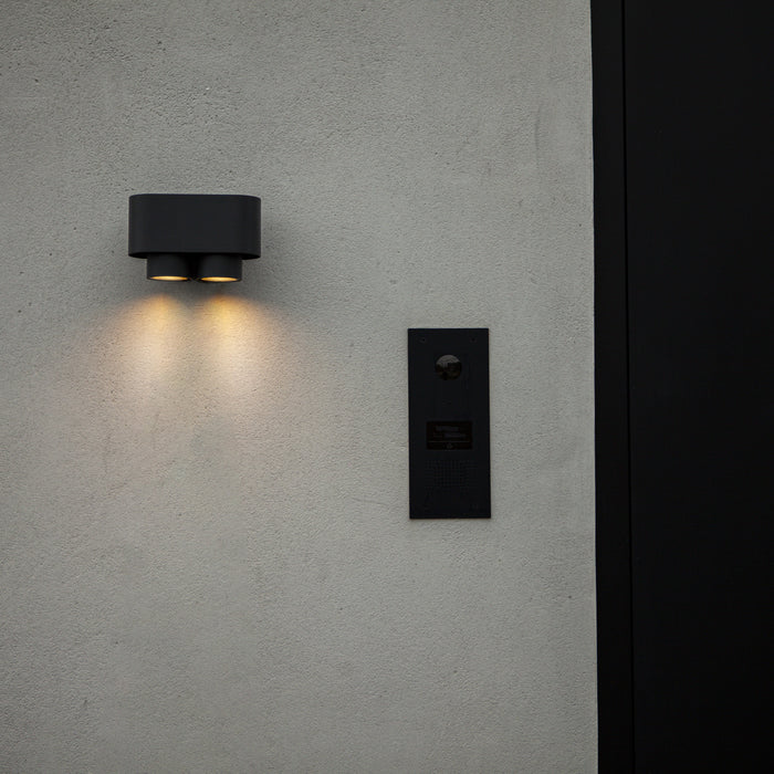 Lutec 6604003118 CYPRES IP44 GU10 Outdoor Twin Down Wall Light c/w Adjustable Heads - Anthracite Grey (Lamp Not Included)