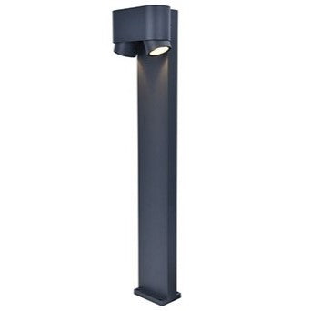 Lutec 6604004118 CYPRES IP44 GU10 Outdoor Bollard Light c/w Adjustable Heads - Anthracite Grey (Lamp Not Included)