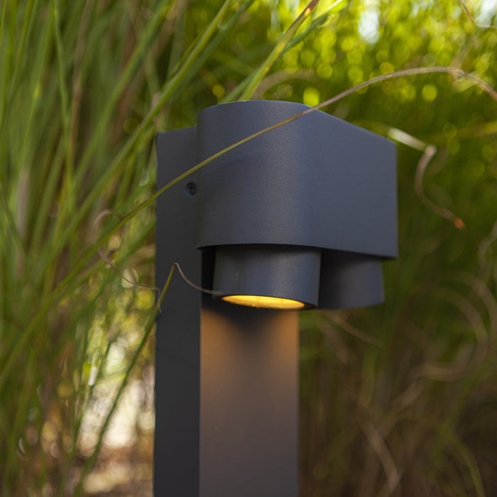 Lutec 6604004118 CYPRES IP44 GU10 Outdoor Bollard Light c/w Adjustable Heads - Anthracite Grey (Lamp Not Included)