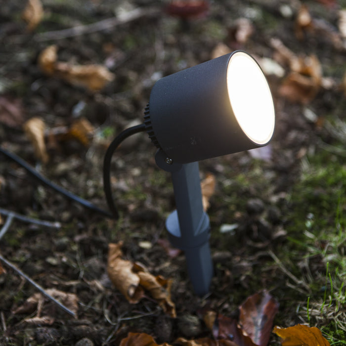 Lutec 6609201118 EXPLORER 3.5W IP54 LED Outdoor Spike Light 3000K - Dark Grey