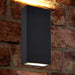 Saxby 67687 Morti twin IP44 10.5W Textured dark matt anthracite paint & clear glass 10.5W LED module (SMD 3030) Cool White - westbasedirect.com