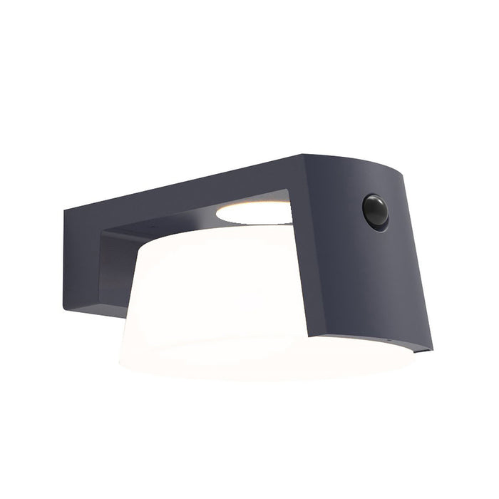 Lutec 6906001118 MOON 9.5W IP44 LED Solar Outdoor Wall Light with PIR 4000K - Dark Grey
