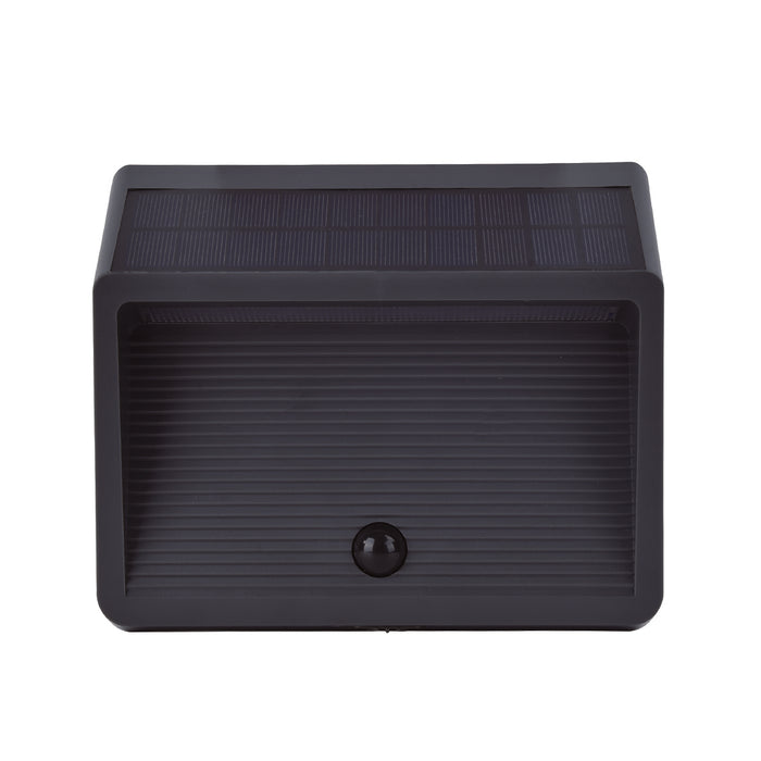 Lutec 6912301335 LINKO 11.5W IP44 LED Solar Outdoor Wall Light with PIR 3000K - Dark Grey