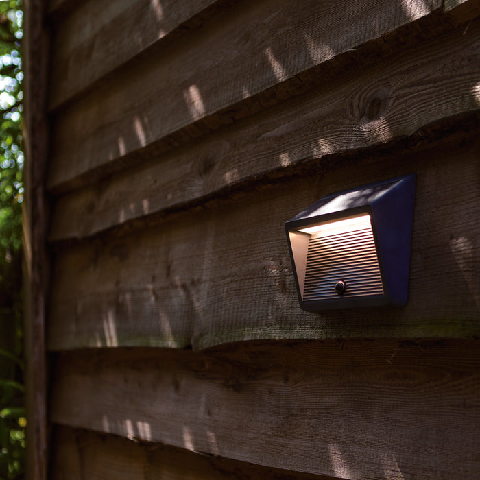 Lutec 6912301335 LINKO 11.5W IP44 LED Solar Outdoor Wall Light with PIR 3000K - Dark Grey