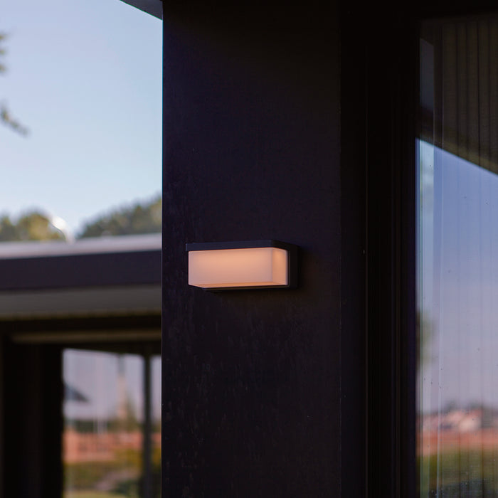 Lutec 6912401345 ZELNA 9W IP44 LED Solar Hybrid Outdoor Wall Light 3000K - Dark Grey