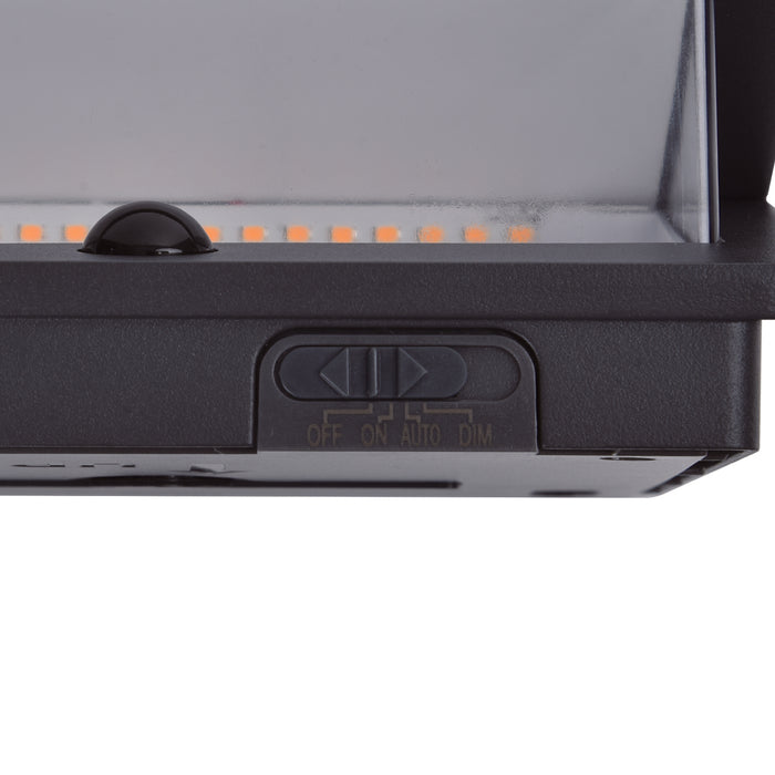 Lutec 6915401118 ALETA 12.6W IP54 LED Solar Outdoor Wall Light with PIR 3000K - Dark Grey