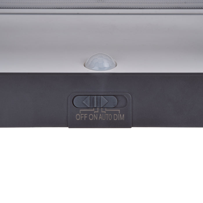 Lutec 6915501335 BARLO 8.2W IP54 LED Solar Outdoor Wall Light with PIR 4000K - Dark Grey
