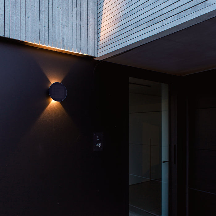 Lutec 6915601335 BELKA 9W IP54 LED Solar Hybrid Outdoor Wall Light 3000K - Dark Grey