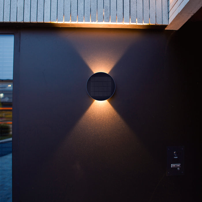 Lutec 6915601335 BELKA 9W IP54 LED Solar Hybrid Outdoor Wall Light 3000K - Dark Grey