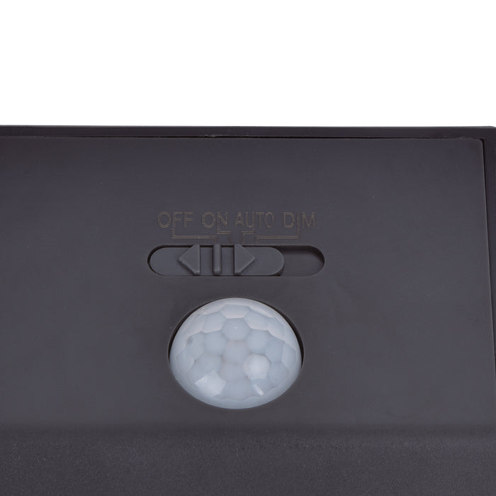 Lutec 6915801335 RUNDA 12W IP54 LED Solar Outdoor Wall Light with PIR 4000K - Dark Grey