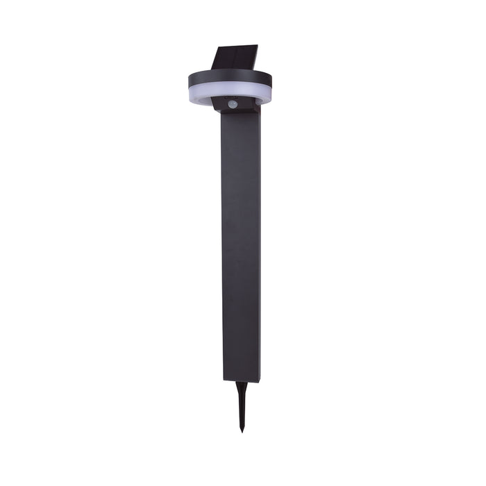 Lutec 6915802118 RUNDA 12W IP54 LED Solar Outdoor Bollard Light with PIR 4000K - Dark Grey