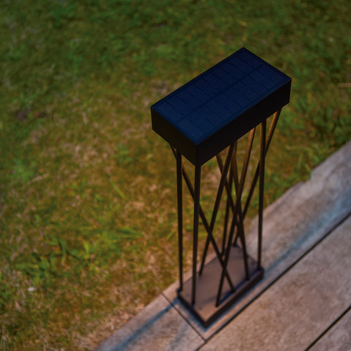 Lutec 6915901012 SPIDO 10.5W IP54 LED Solar Outdoor Bollard Light 3000K - Matt Black
