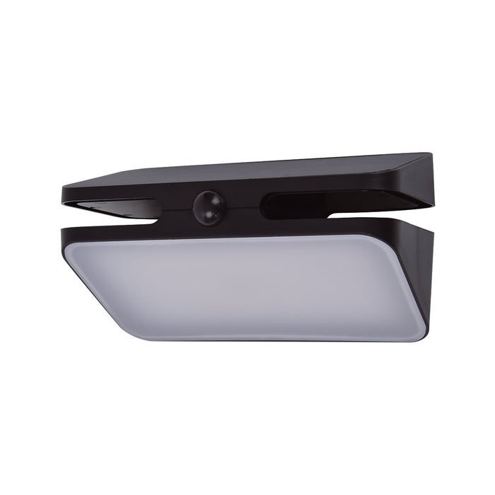 Lutec 6919501330 AERO 8.6W IP54 LED Solar Outdoor Wall Light with PIR 4000K - Matt Black