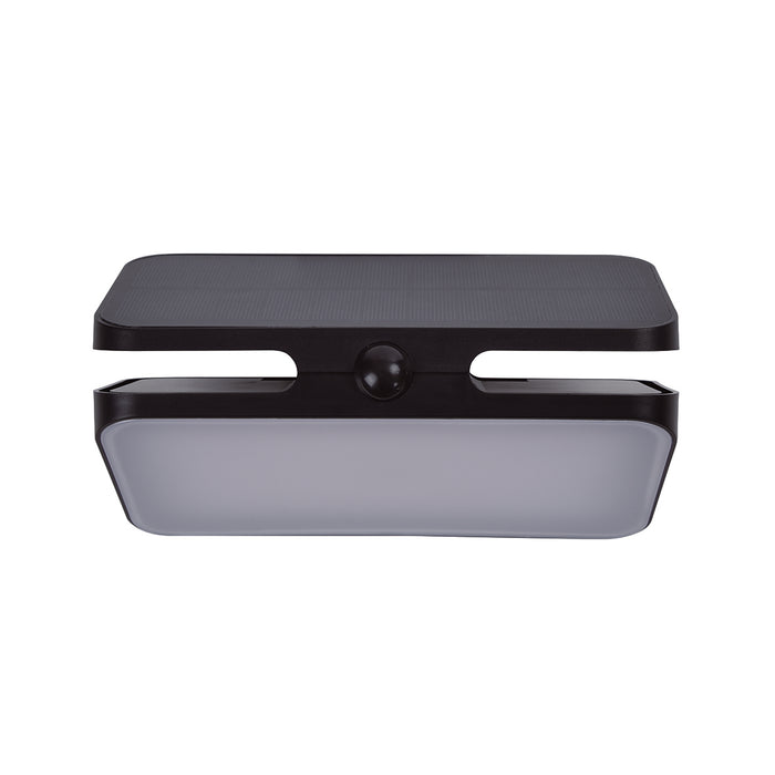 Lutec 6919501330 AERO 8.6W IP54 LED Solar Outdoor Wall Light with PIR 4000K - Matt Black