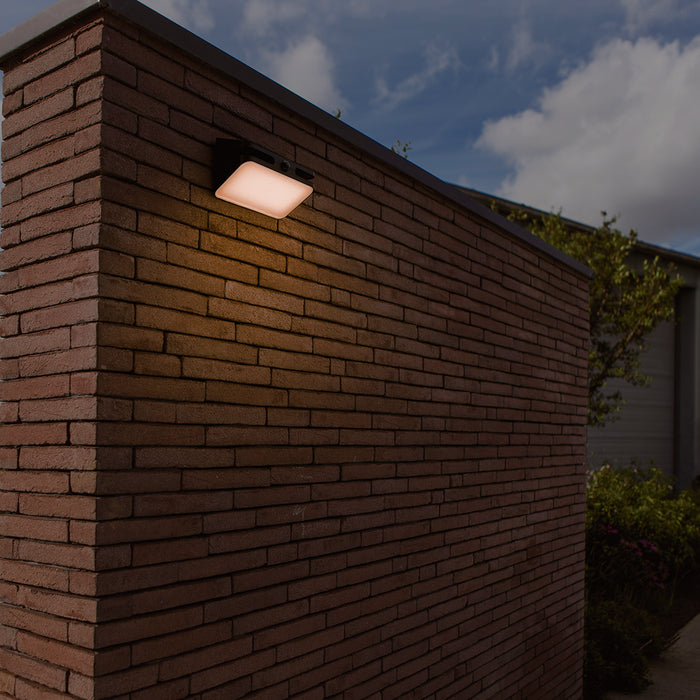 Lutec 6919501330 AERO 8.6W IP54 LED Solar Outdoor Wall Light with PIR 4000K - Matt Black