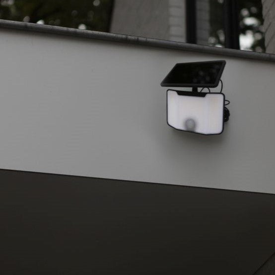 Lutec 6922201330 KOMBO 6W IP44 LED Solar Outdoor Wall Light with PIR 5000K - Black