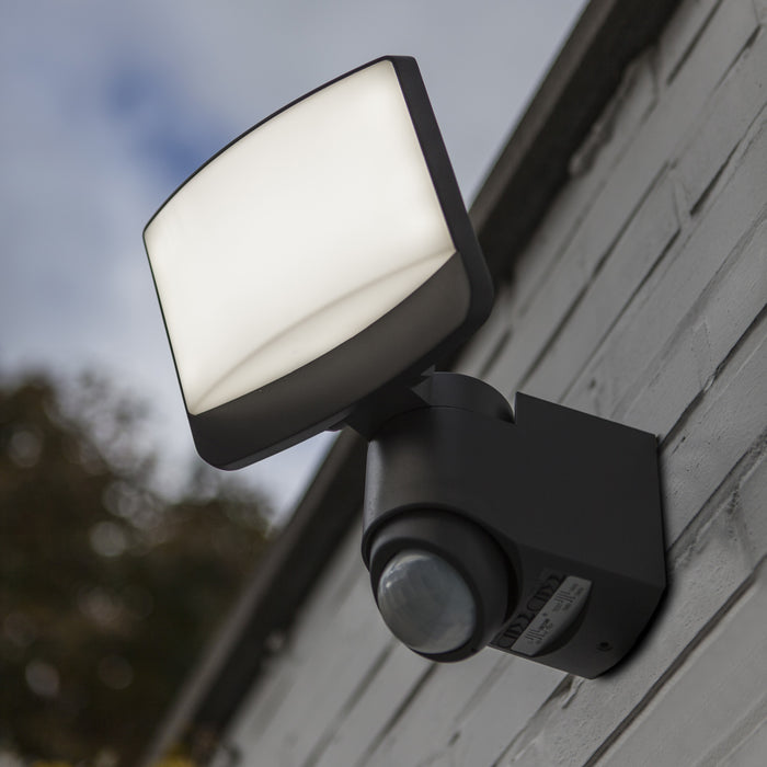 Lutec 6925601345 SUNSHINE 7.5W IP44 LED Solar Floodlight with PIR 5000K - Dark Grey