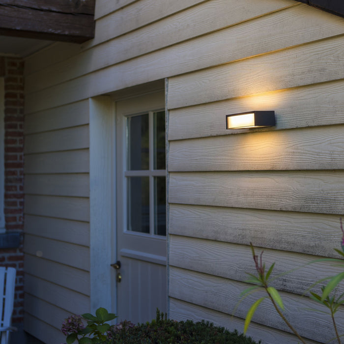 Lutec 6929701335 TELIS 11W IP54 LED Solar Wall Light with PIR 3000K - Dark Grey