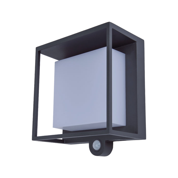 Lutec 6934601118 CURTIS 3W IP54 LED Solar Outdoor Wall Light with PIR 3000K - Dark Grey
