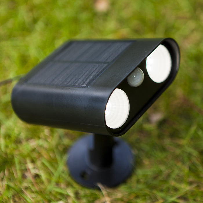 Lutec 6938401330 BINGO 8.2W IP54 LED Solar Outdoor Wall or Spike Light 5000K - Matt Black